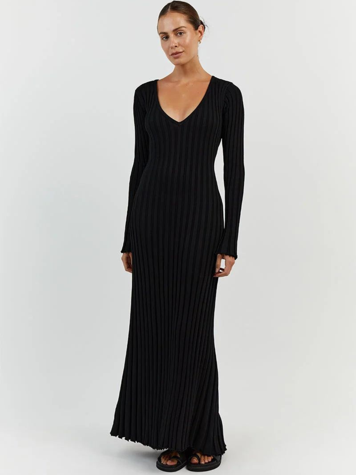 Robe Midi En Maille Col V Veneza