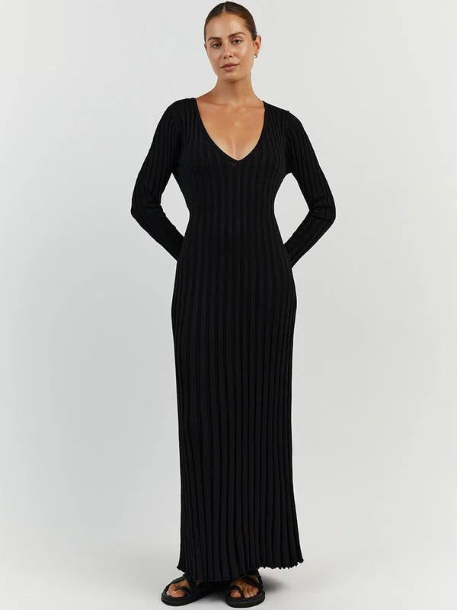 Robe Midi En Maille Col V Veneza