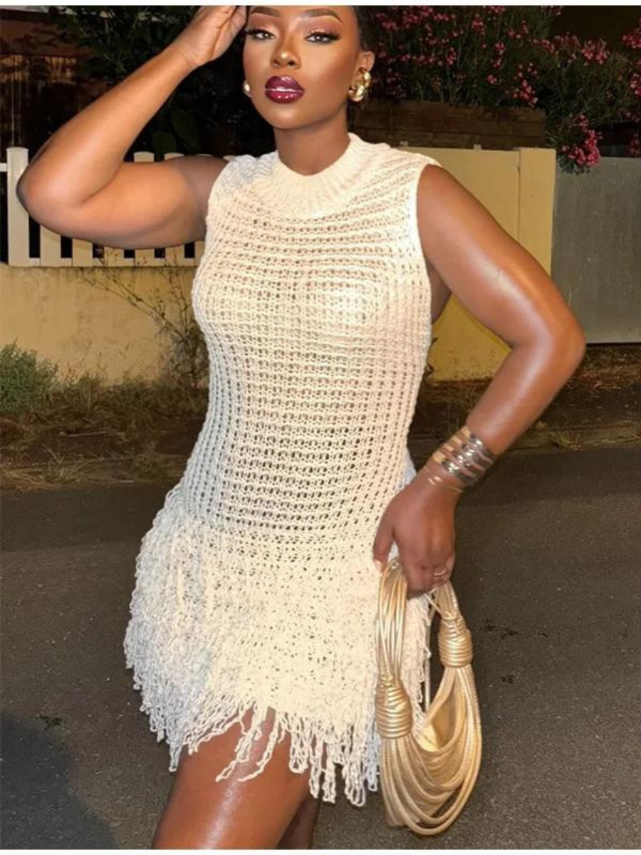 Robe En Tricot À Franges Mai