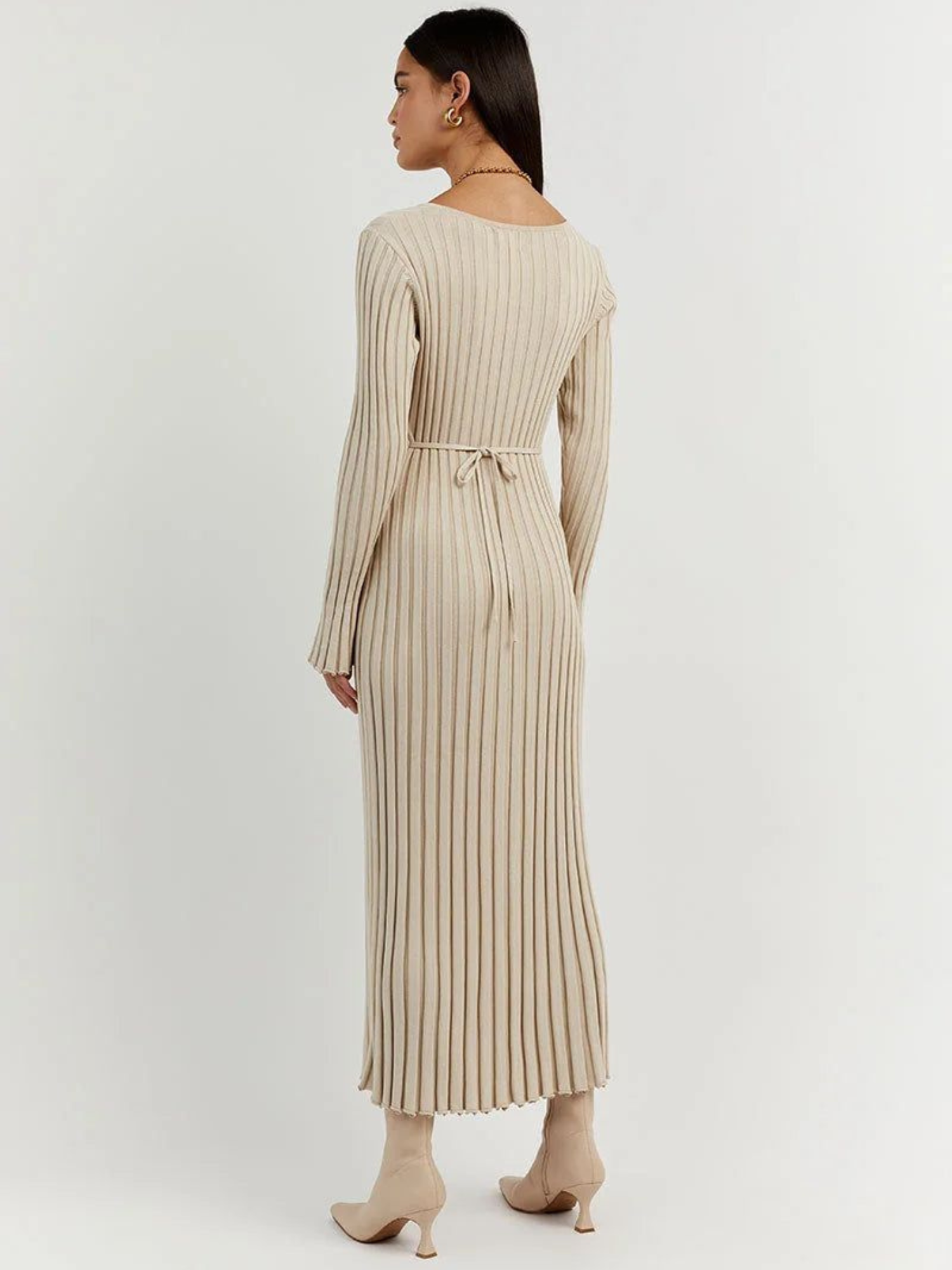 Robe Midi En Maille Col V Veneza