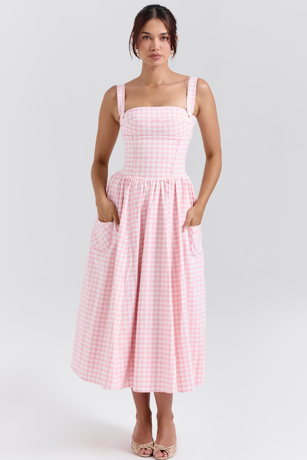 Robe Midi À Carreaux Amélie