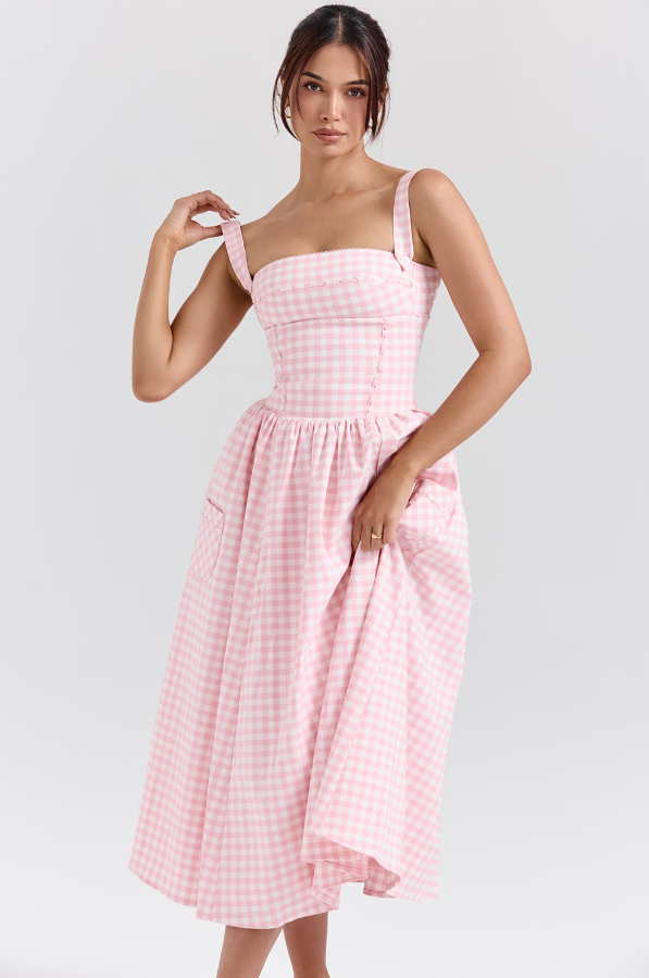Robe Midi À Carreaux Amélie
