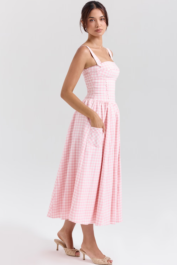 Robe Midi À Carreaux Amélie