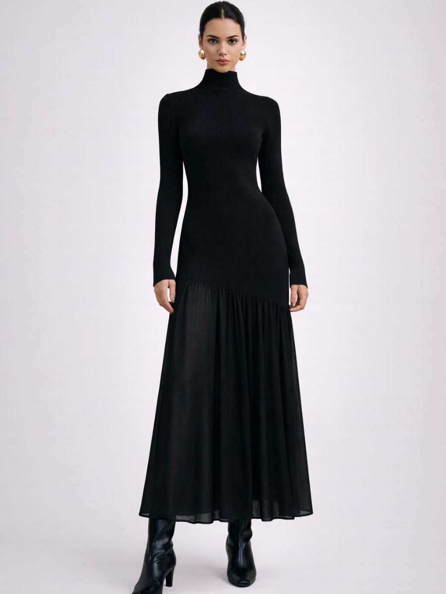 Robe midi à manches longues Adèle