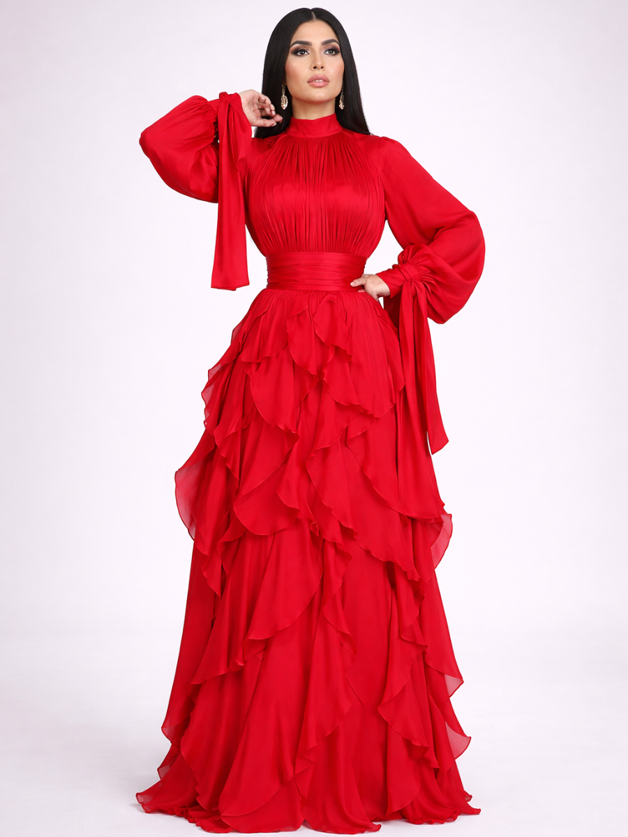 Robe longue à volants Laure