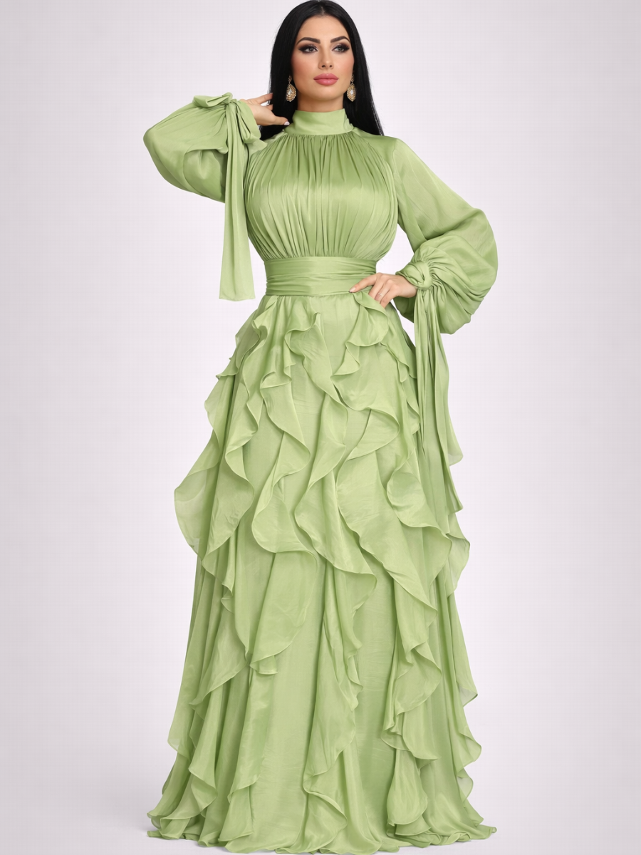 Robe longue à volants Laure