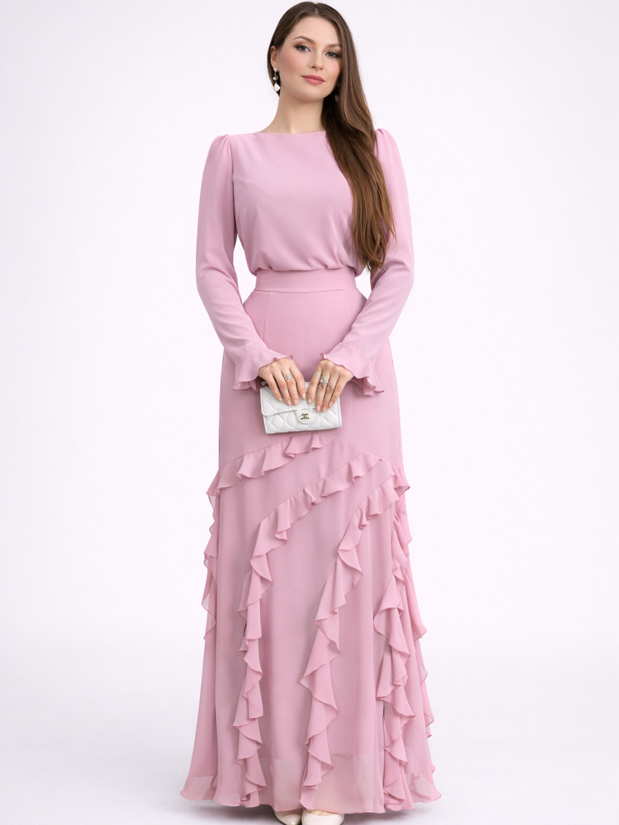 Robe Anabelle – Longue à Volants