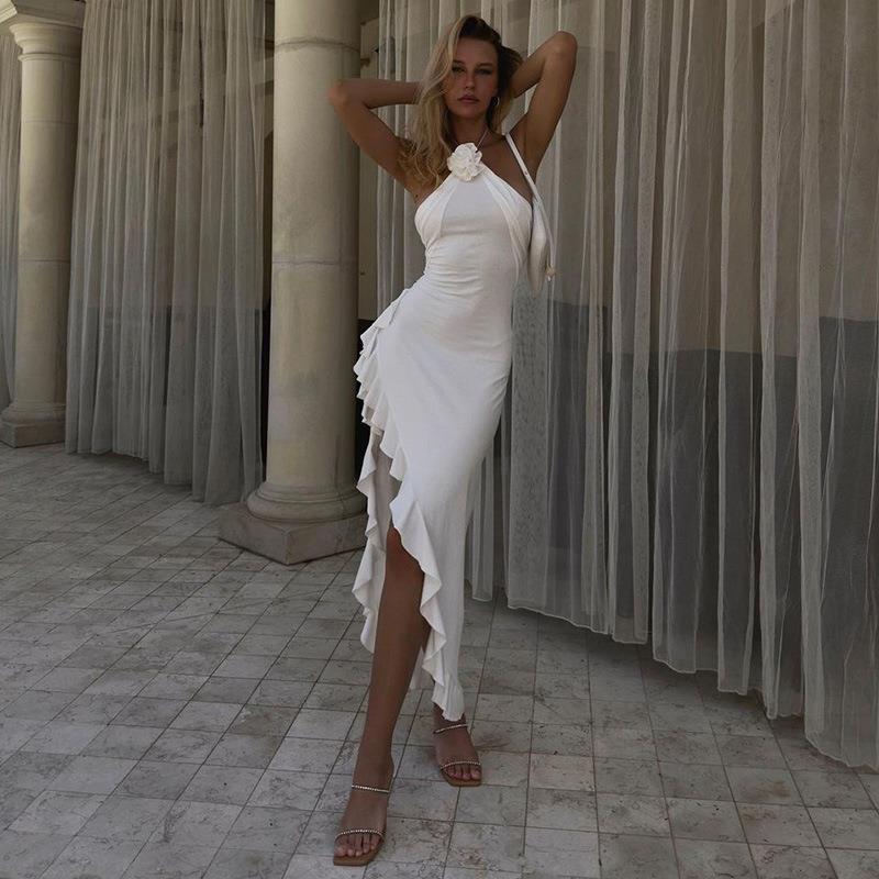 Robe Longue Fendue Fleurie Juliana