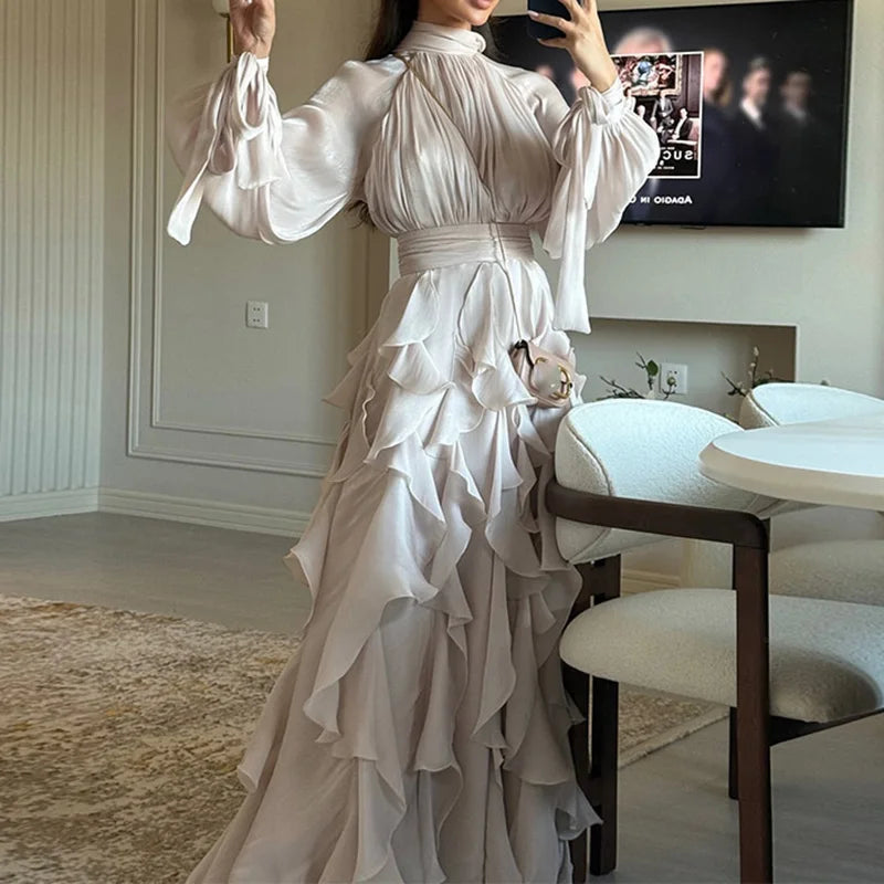 Robe longue à volants Laure