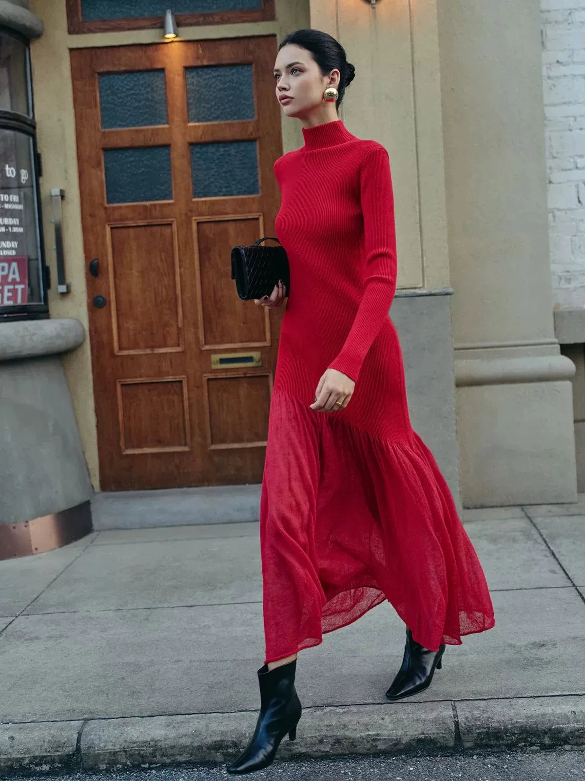 Robe midi à manches longues Adèle