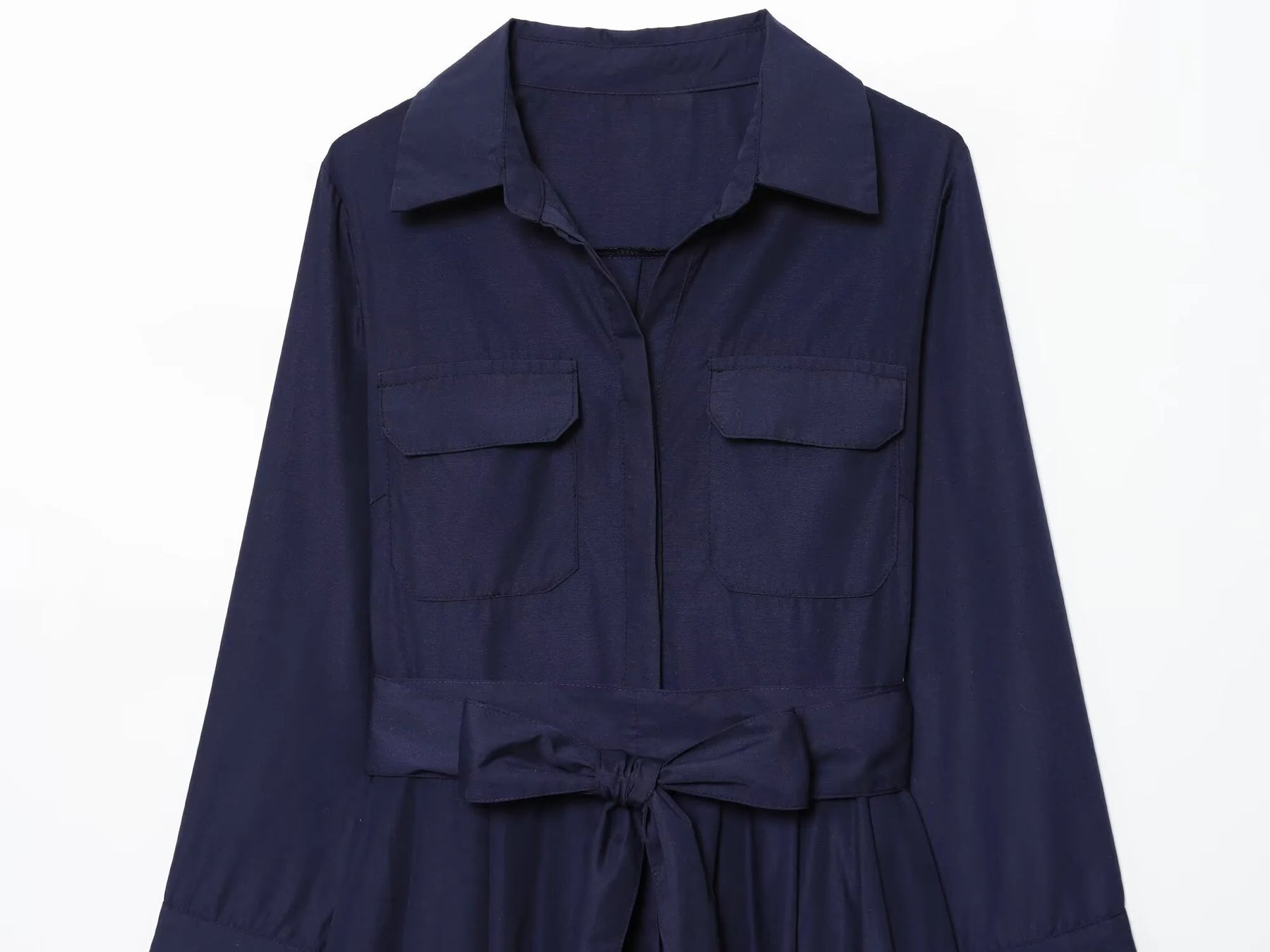 Robe chemise midi Sylvie à manches longues
