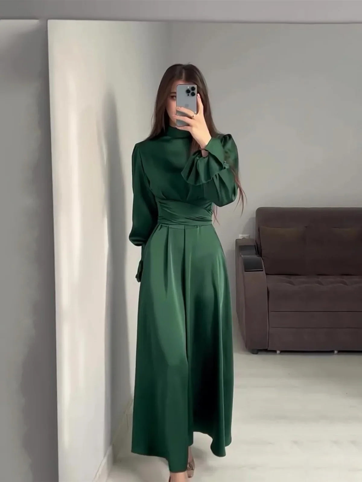 Robe midi à manches longues Louise
