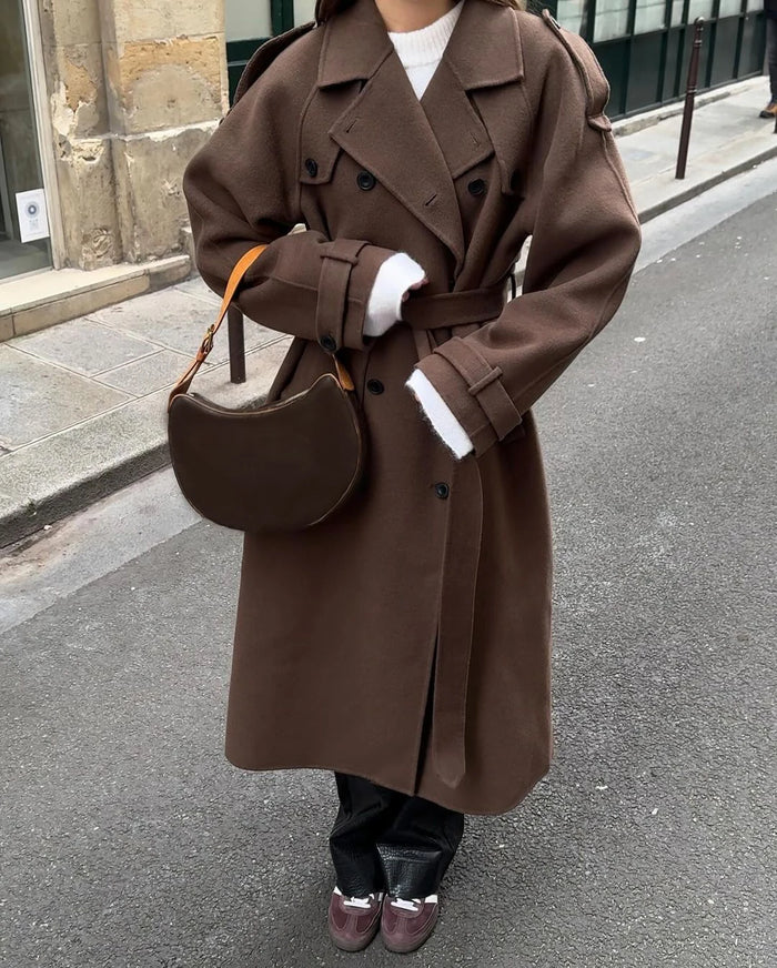 Manteau Léa – Long à Boutons