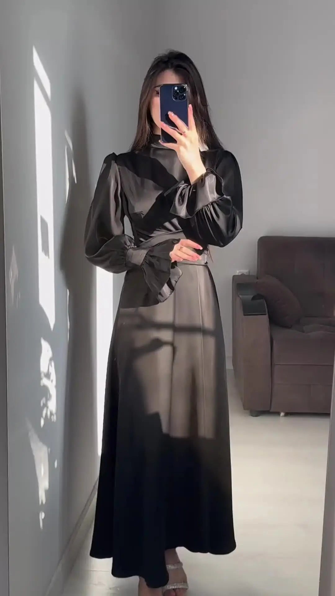 Robe midi à manches longues Louise