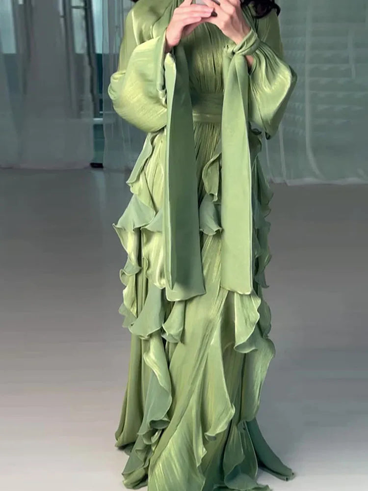 Robe longue à volants Laure