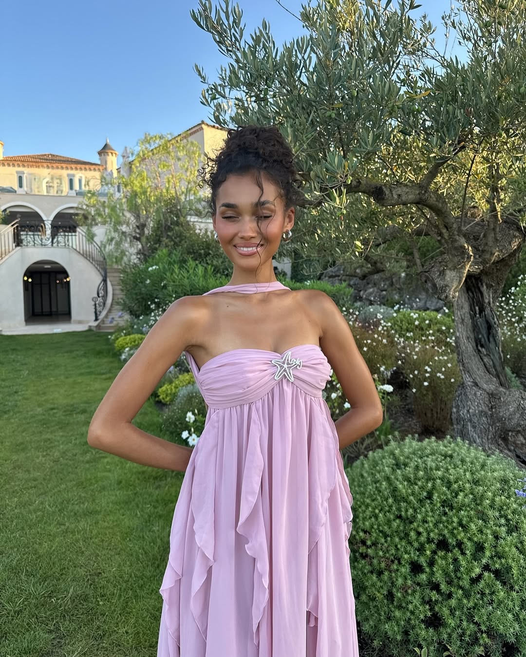 Robe Longue Bustier Volants Collins