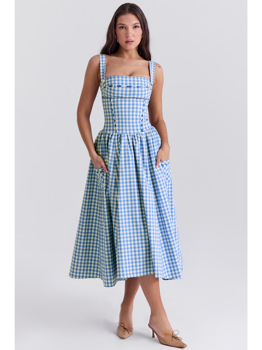 Robe Midi À Carreaux Amélie