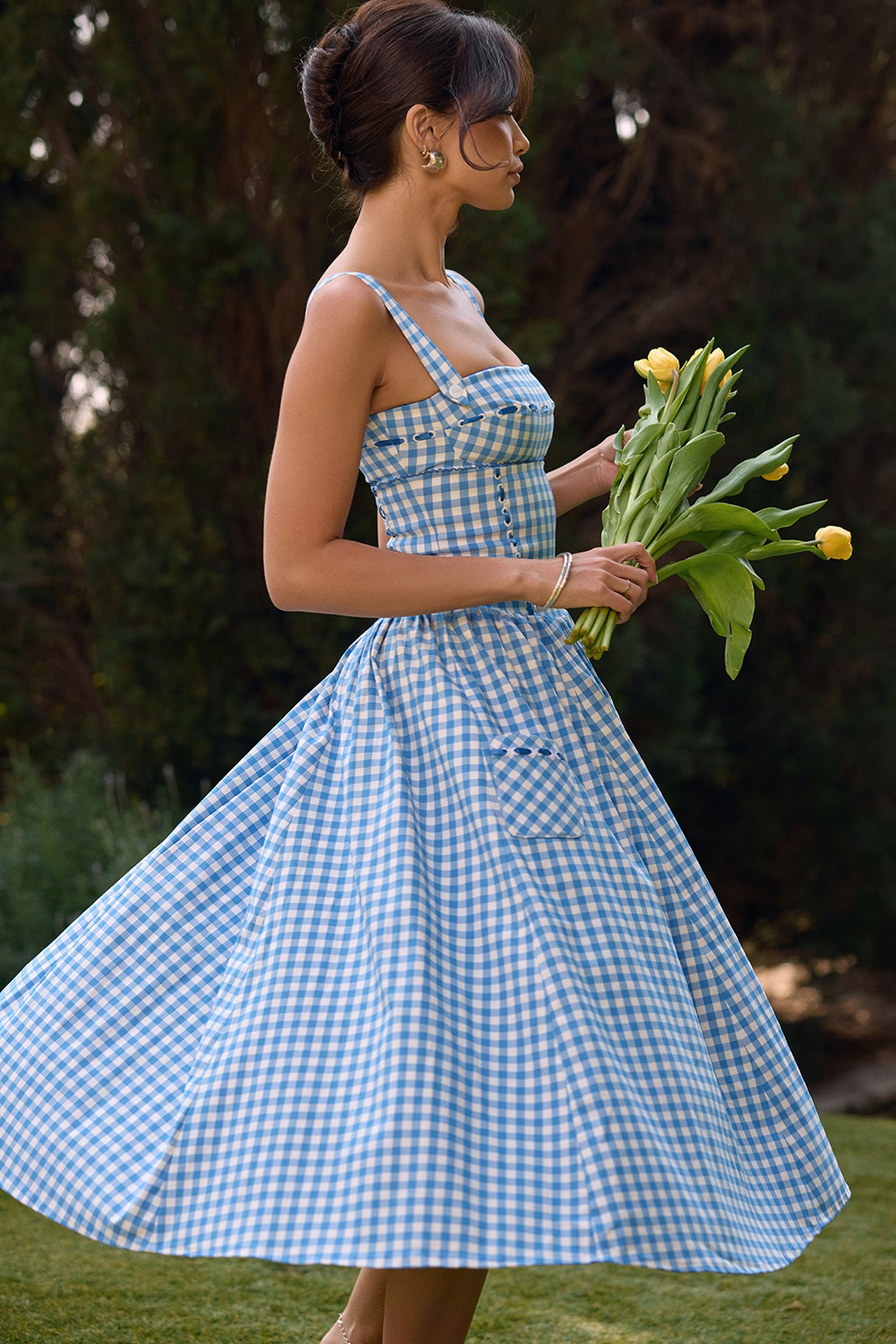 Robe Midi À Carreaux Amélie