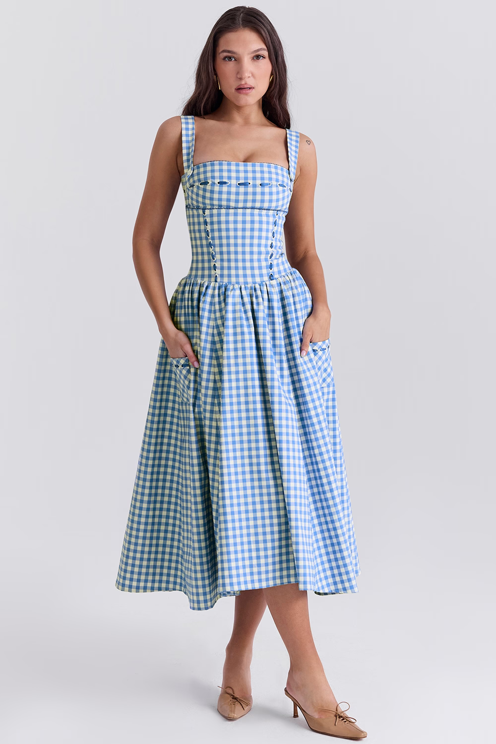 Robe Midi À Carreaux Amélie
