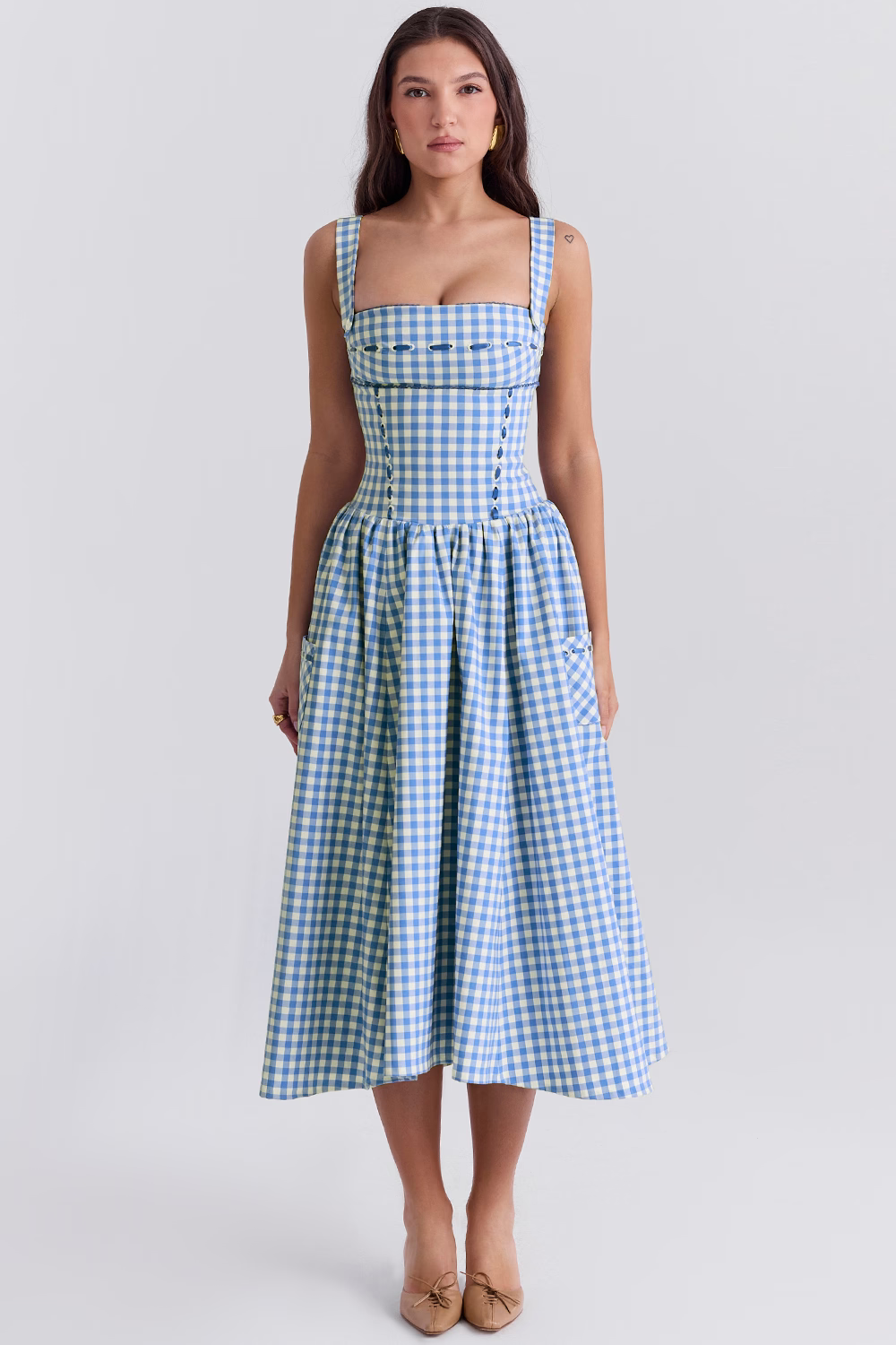Robe Midi À Carreaux Amélie