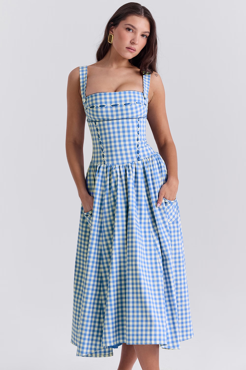 Robe Midi À Carreaux Amélie