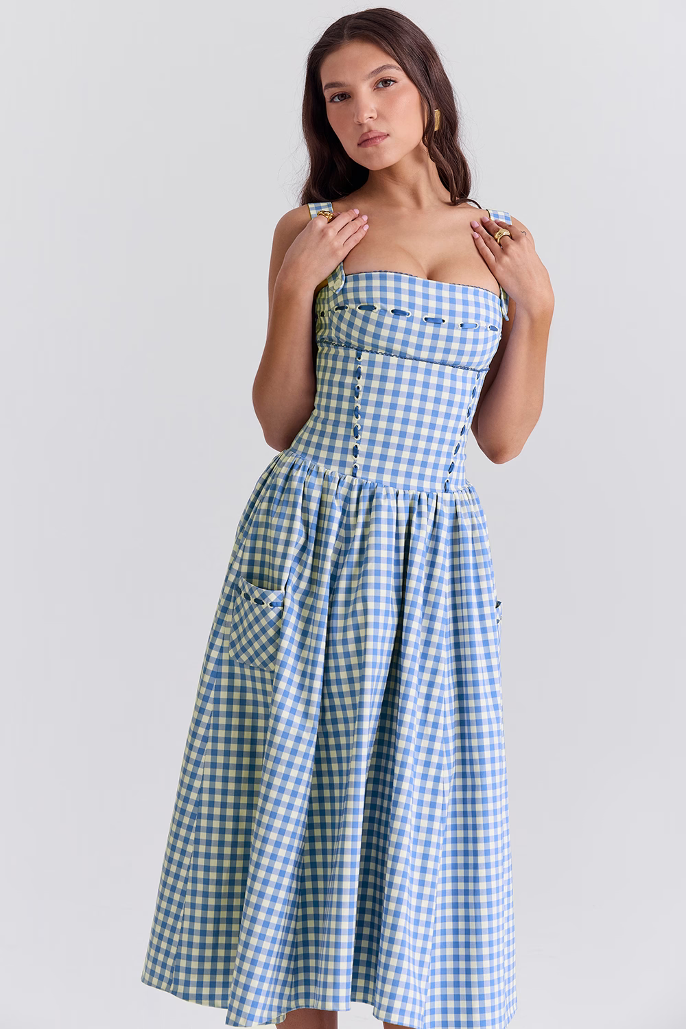 Robe Midi À Carreaux Amélie