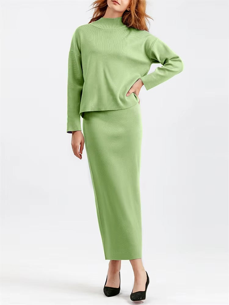 Ensemble chemisier et jupe en maille Coralie