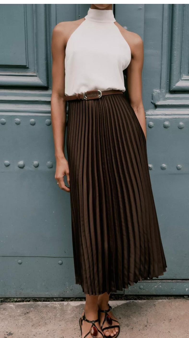 Robe Lisette – Midi à Jupe Plissée