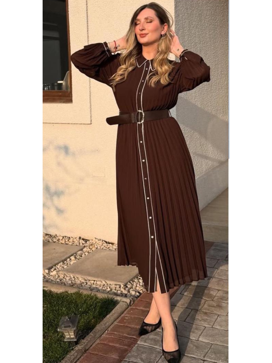 Robe midi plissée Valentine