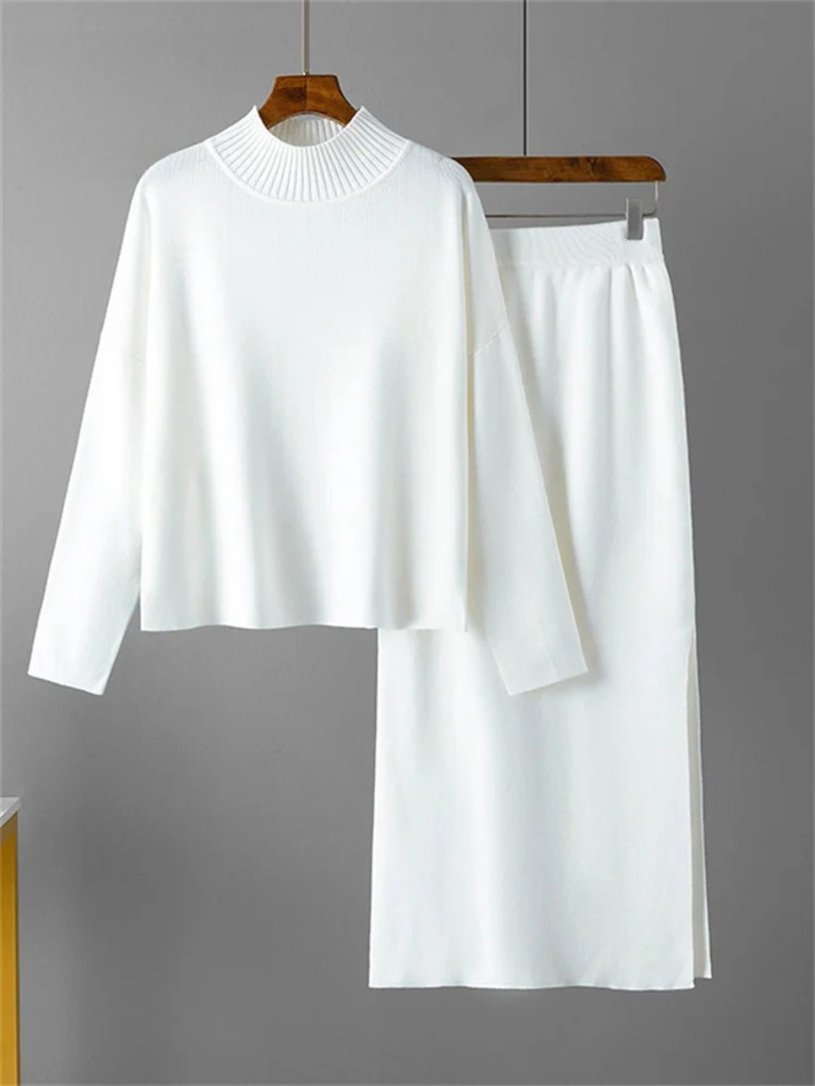 Ensemble chemisier et jupe en maille Coralie