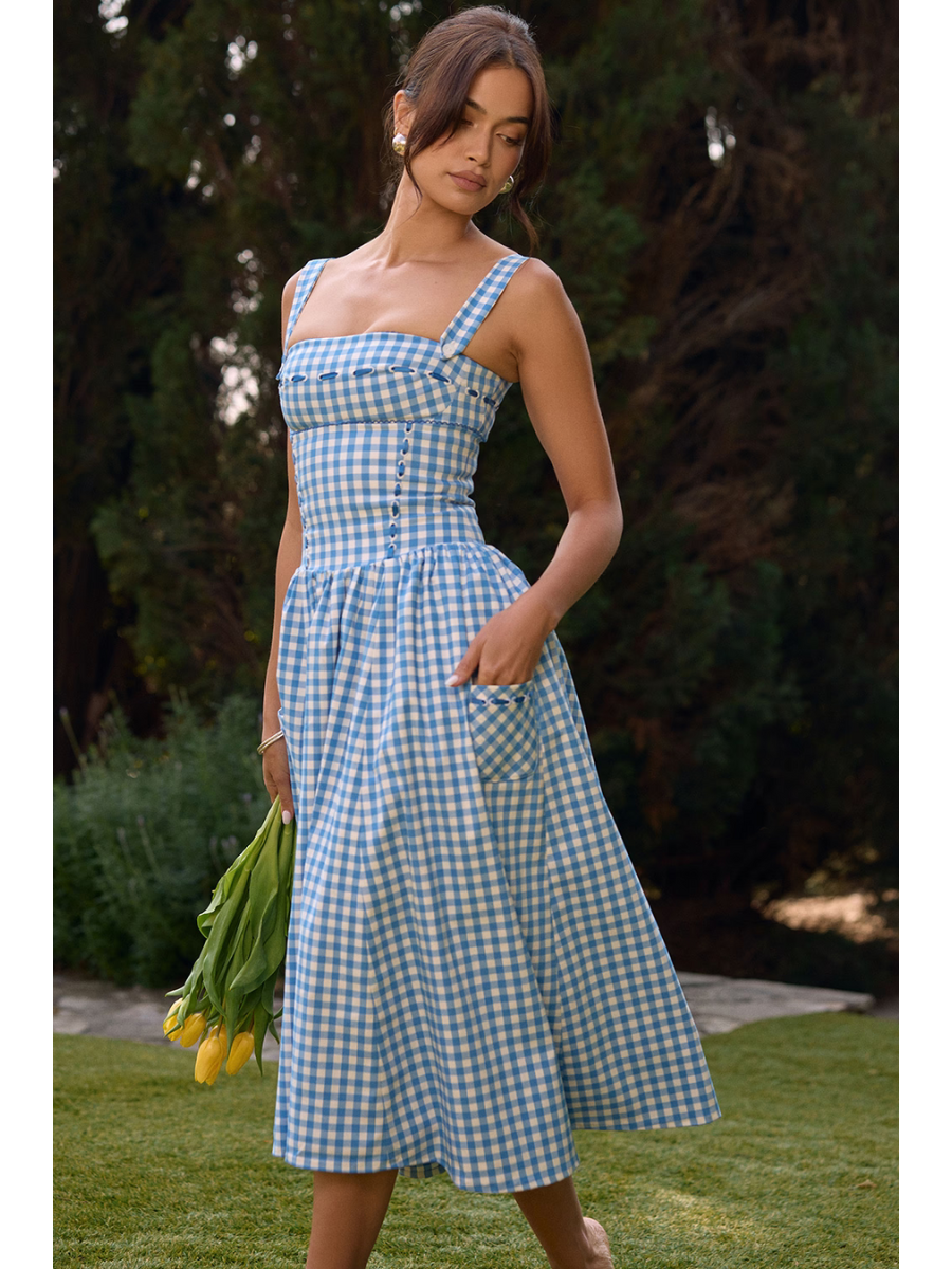 Robe Midi À Carreaux Amélie