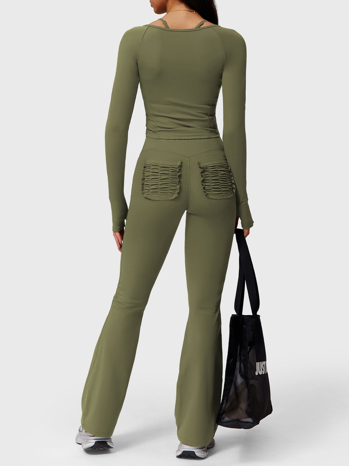 Pantalon Flare Poches Froncées Giseli