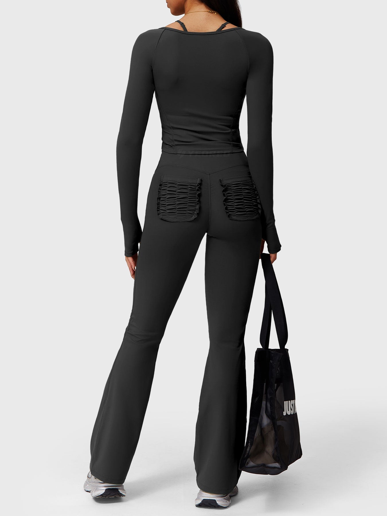 Pantalon Flare Poches Froncées Giseli