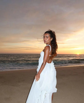 Robe Longue Bustier Volants Collins