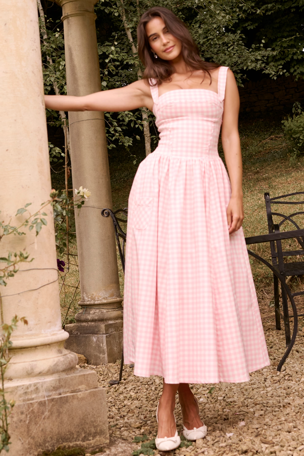 Robe Midi À Carreaux Amélie