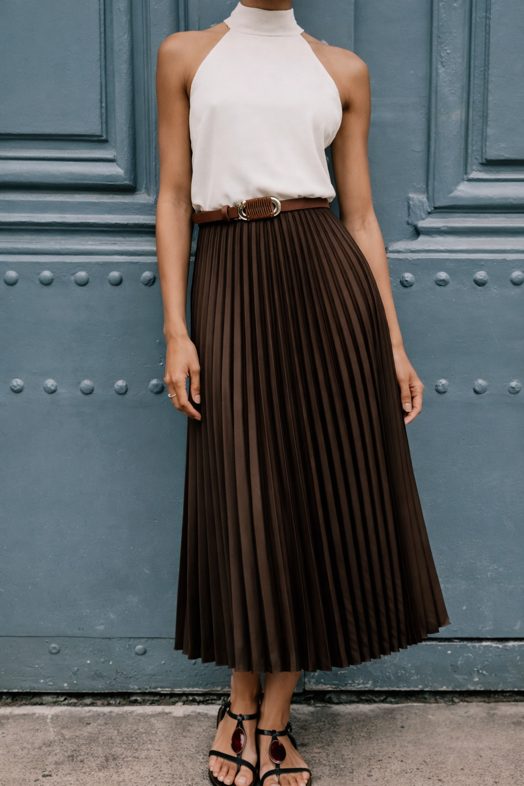 Robe Lisette – Midi à Jupe Plissée