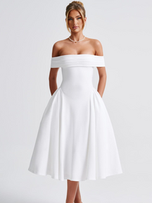 Robe Midi Épaules Dénudées Princess