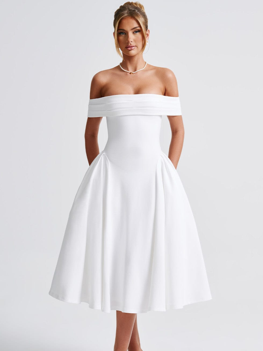 Robe Midi Épaules Dénudées Princess