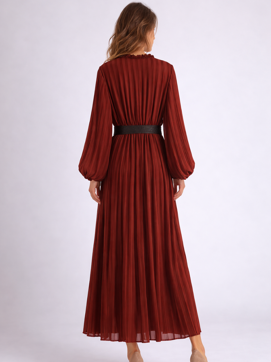 Robe à manches longues avec ceinture Yasmine