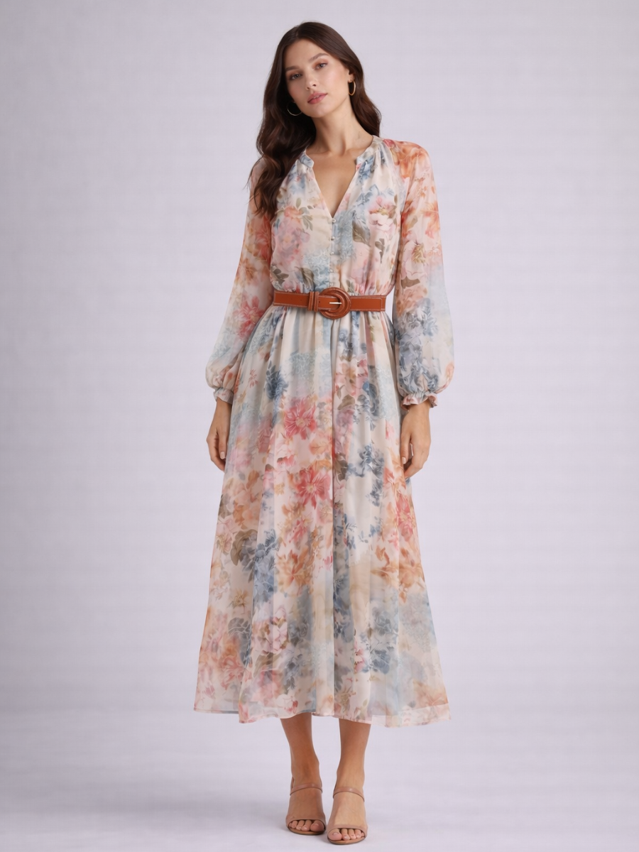 Robe midi fleurie Élise