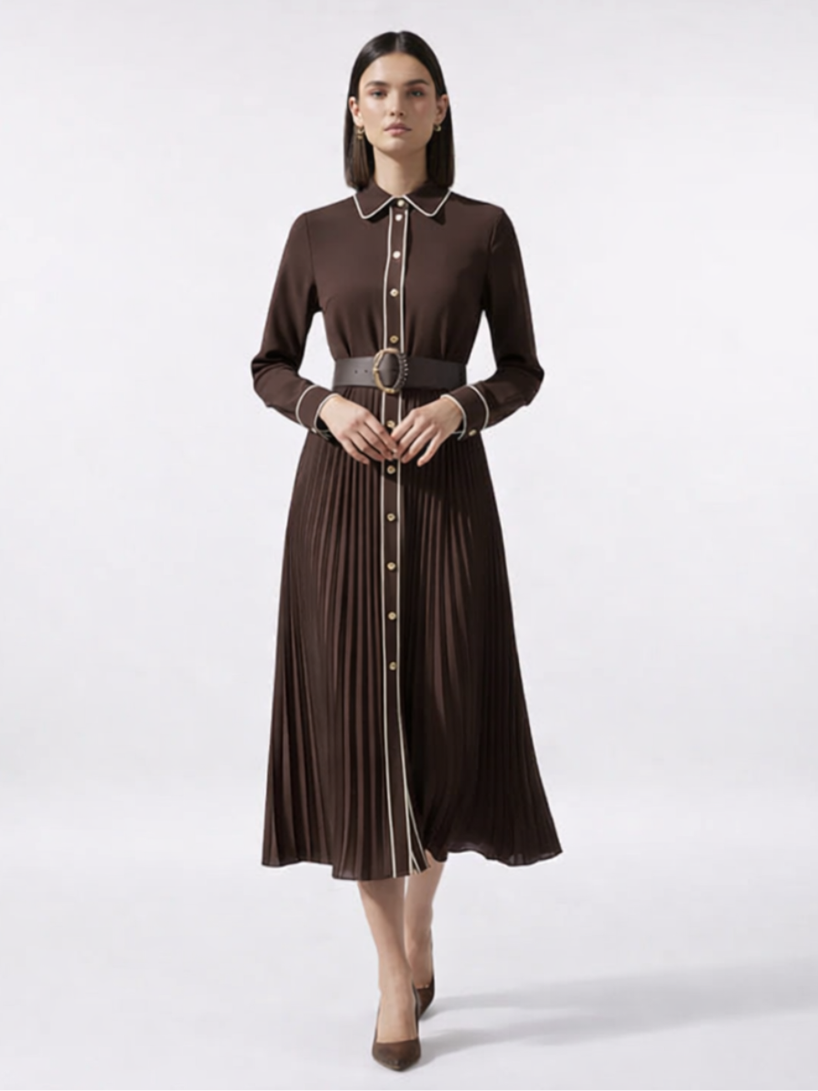 Robe midi plissée Valentine