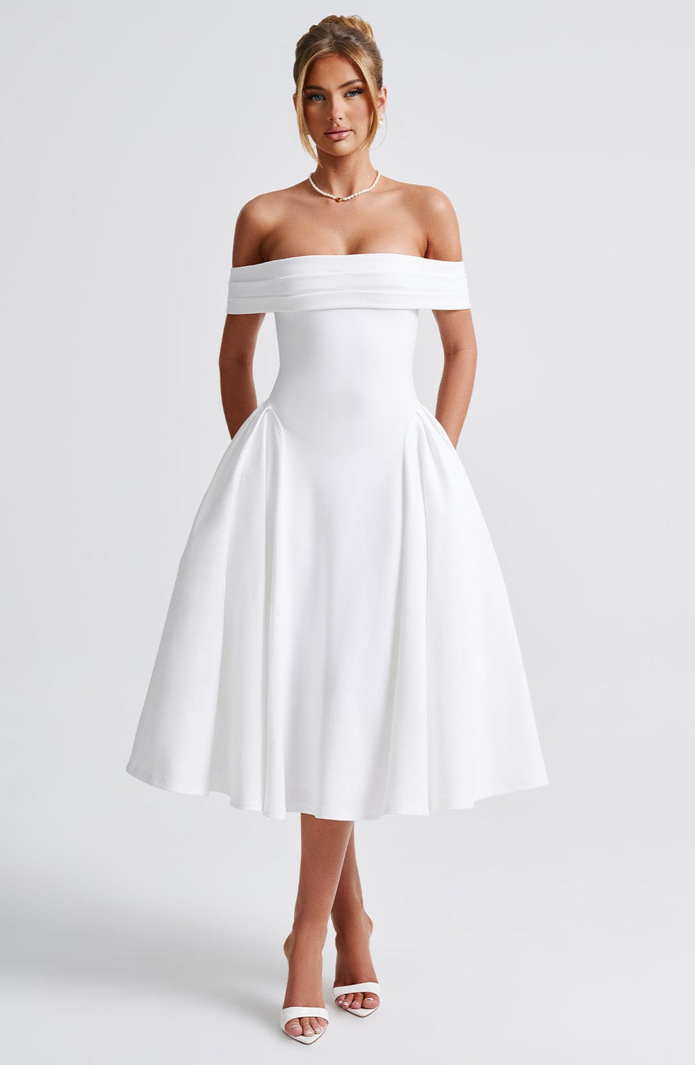 Robe Midi Épaules Dénudées Princess