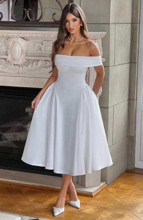 Robe Midi Épaules Dénudées Princess
