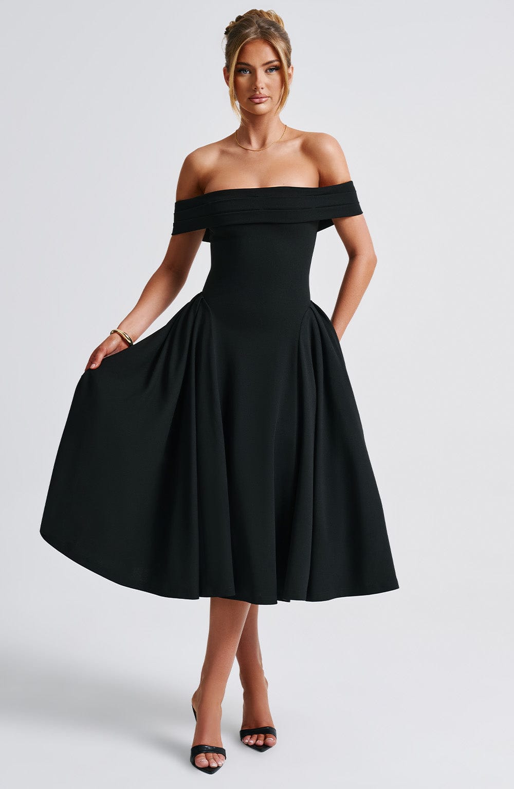 Robe Midi Épaules Dénudées Princess