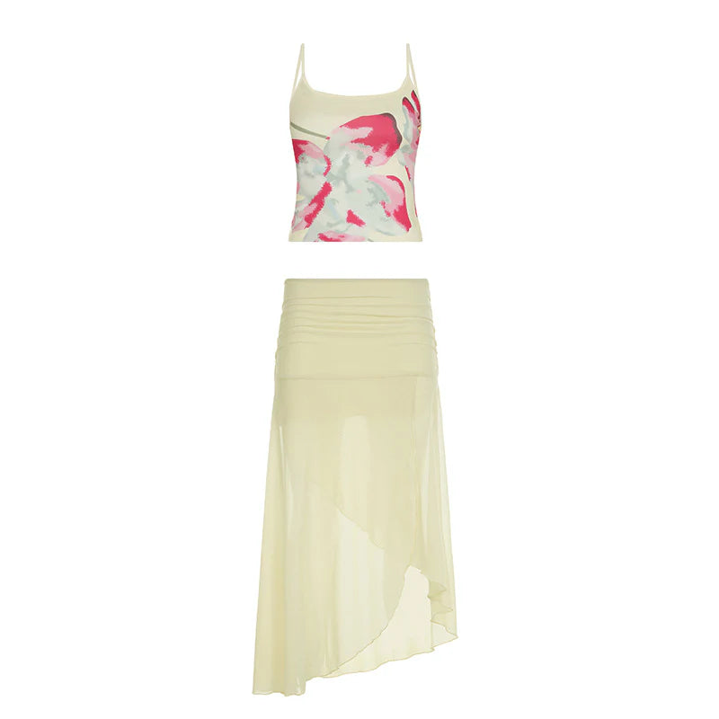 Ensemble Deux Pièces En Tulle Fleuri Kenia