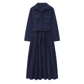 Robe chemise midi Sylvie à manches longues
