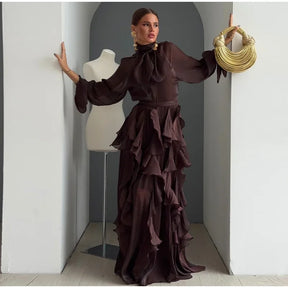 Robe longue à volants Laure