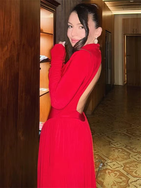 Robe Sophie – Manches Longues & Dos Nu