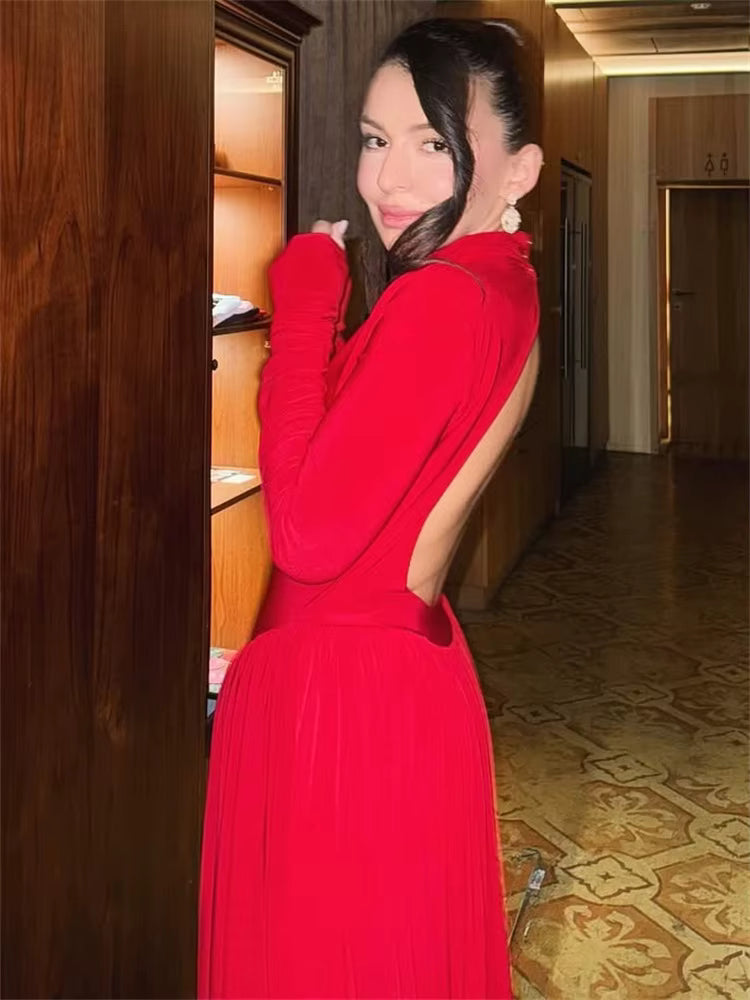 Robe Sophie – Manches Longues & Dos Nu