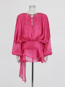 Robe Courte Asymétrique Volants Bela